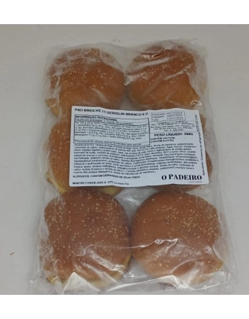 PÃO HAMBURGUER CONG BRIOCHE C/ GERGELIM O PADEIRO CX6X6XPCT12 UN