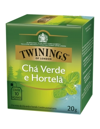 CHA VERDE E HORTELA TWINING CX12X20GR